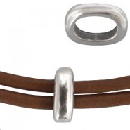 DQ metall Schieber Ring oval Ø 5x3mm Antik silber